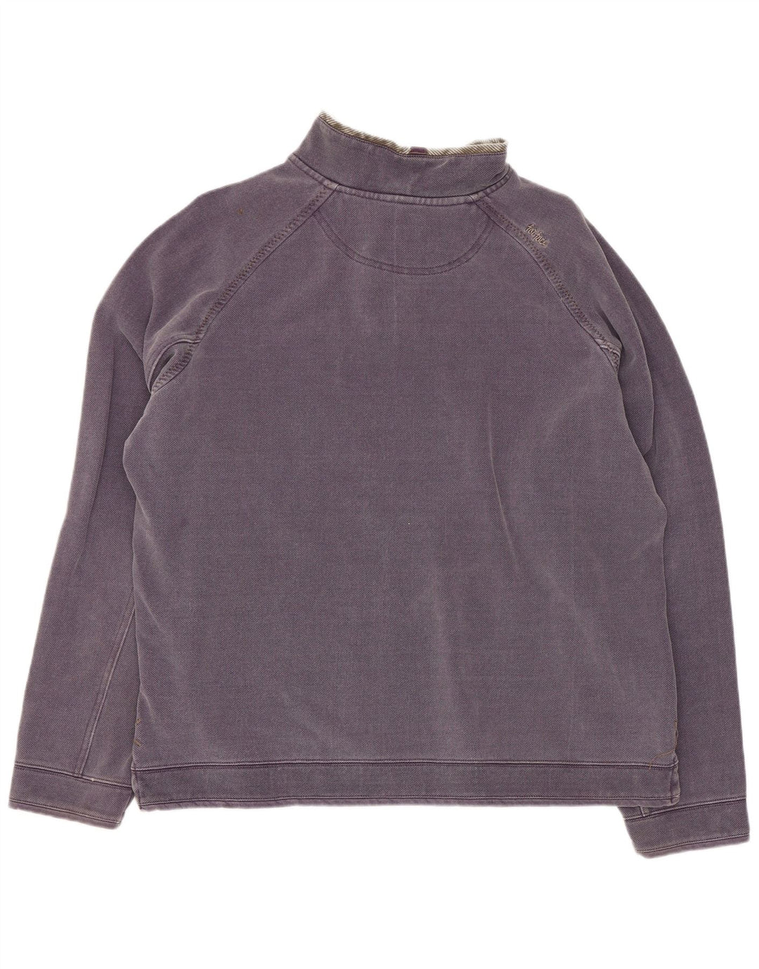 Fat Face Masculino Zip Neck Moletom Jumper Médio Algodão Roxo