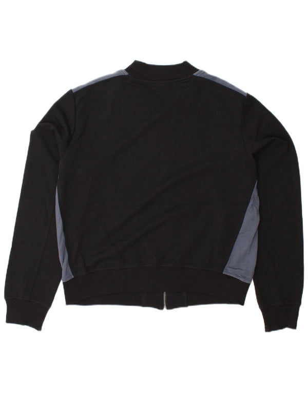 Jaqueta feminina BENETTON Crop Tracksuit UK 16 grande bloco colorido preto