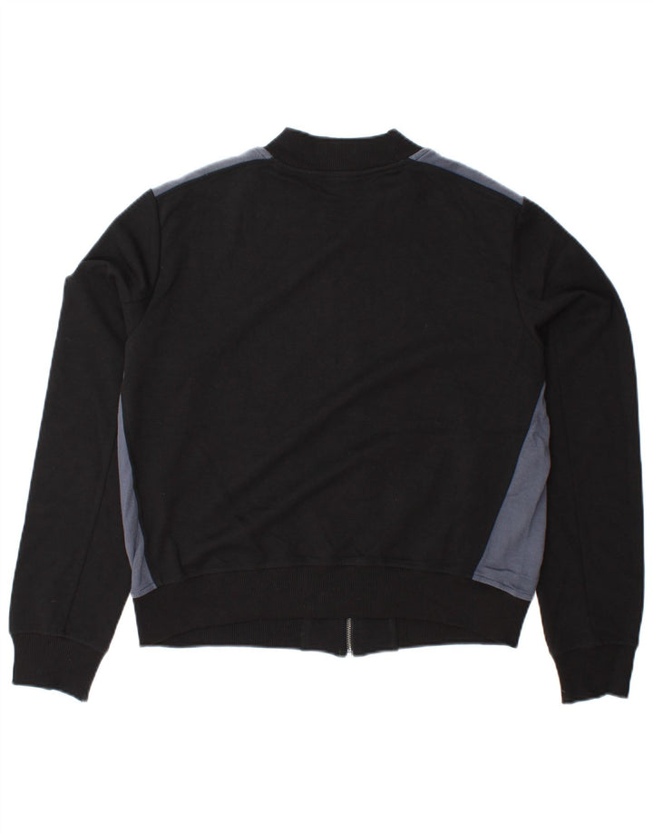 Jaqueta feminina BENETTON Crop Tracksuit UK 16 grande bloco colorido preto