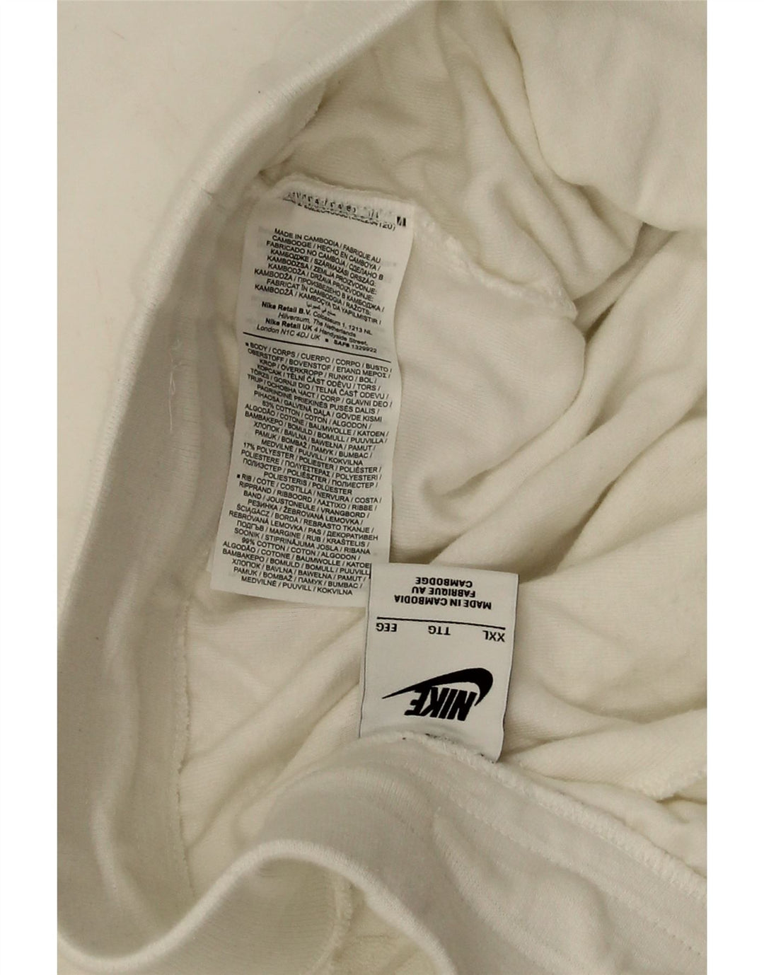 Nike Mens Treino Calças Joggers 2XL Algodão Branco