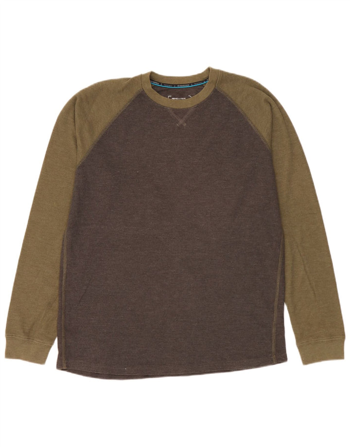 Mountain Warehouse Mens IsoCool Top manga comprida grande bloco colorido cinza
