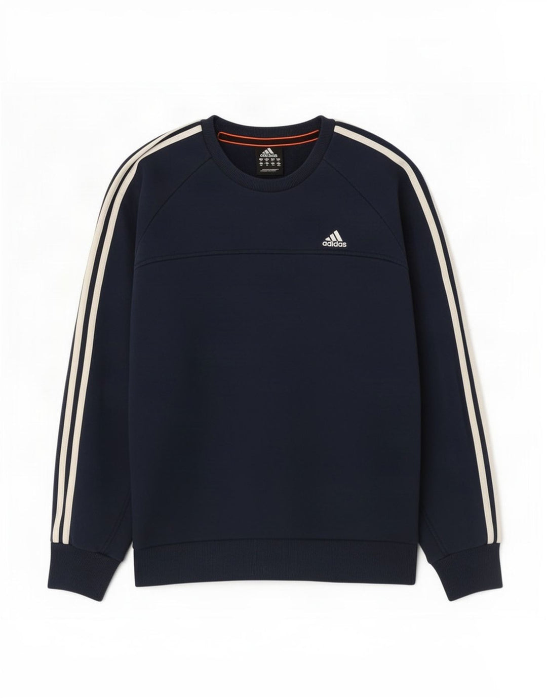 Adidas Mens Moletom Jumper Médio Azul Marinho Algodão
