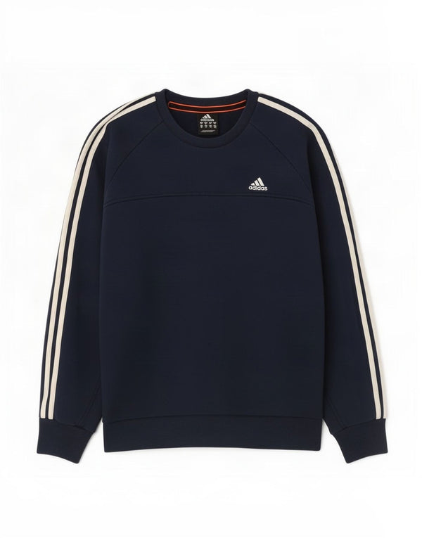 Adidas Mens Moletom Jumper Médio Azul Marinho Algodão
