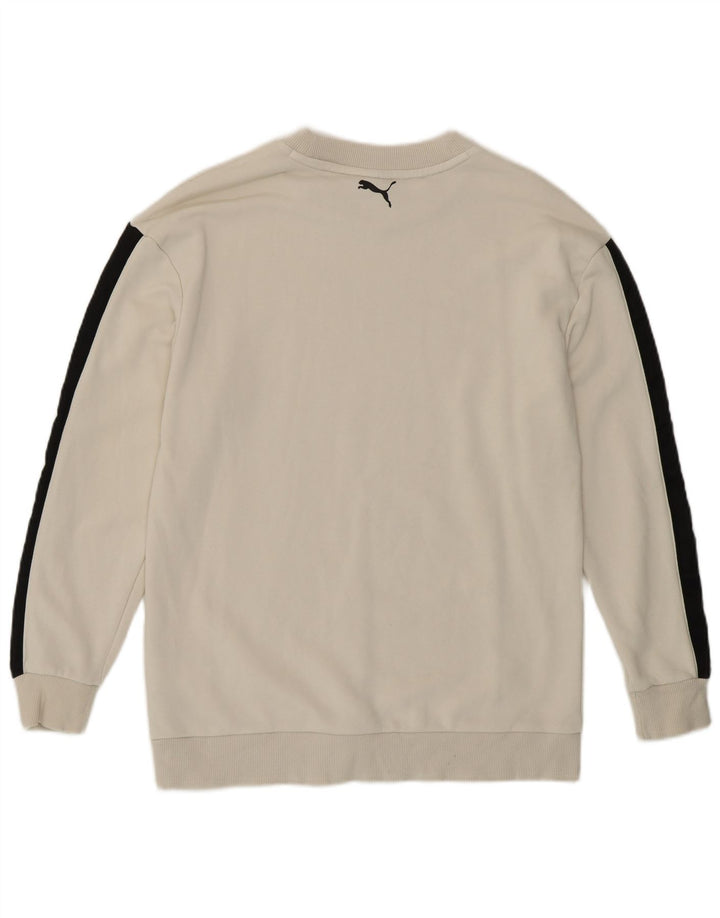 PUMA Mens Moletom Jumper XS Off White Colourblock Algodão