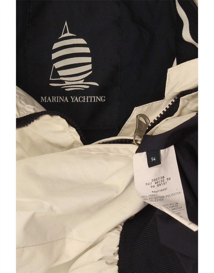 Jaqueta bomber masculina Marina Yachting UK 54 2XL poliéster branco Colourblock