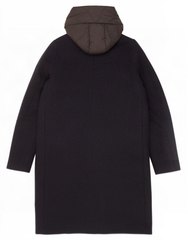 Superdry Womens Hooded Padded Coat UK 10 Small Navy Blue Polyester