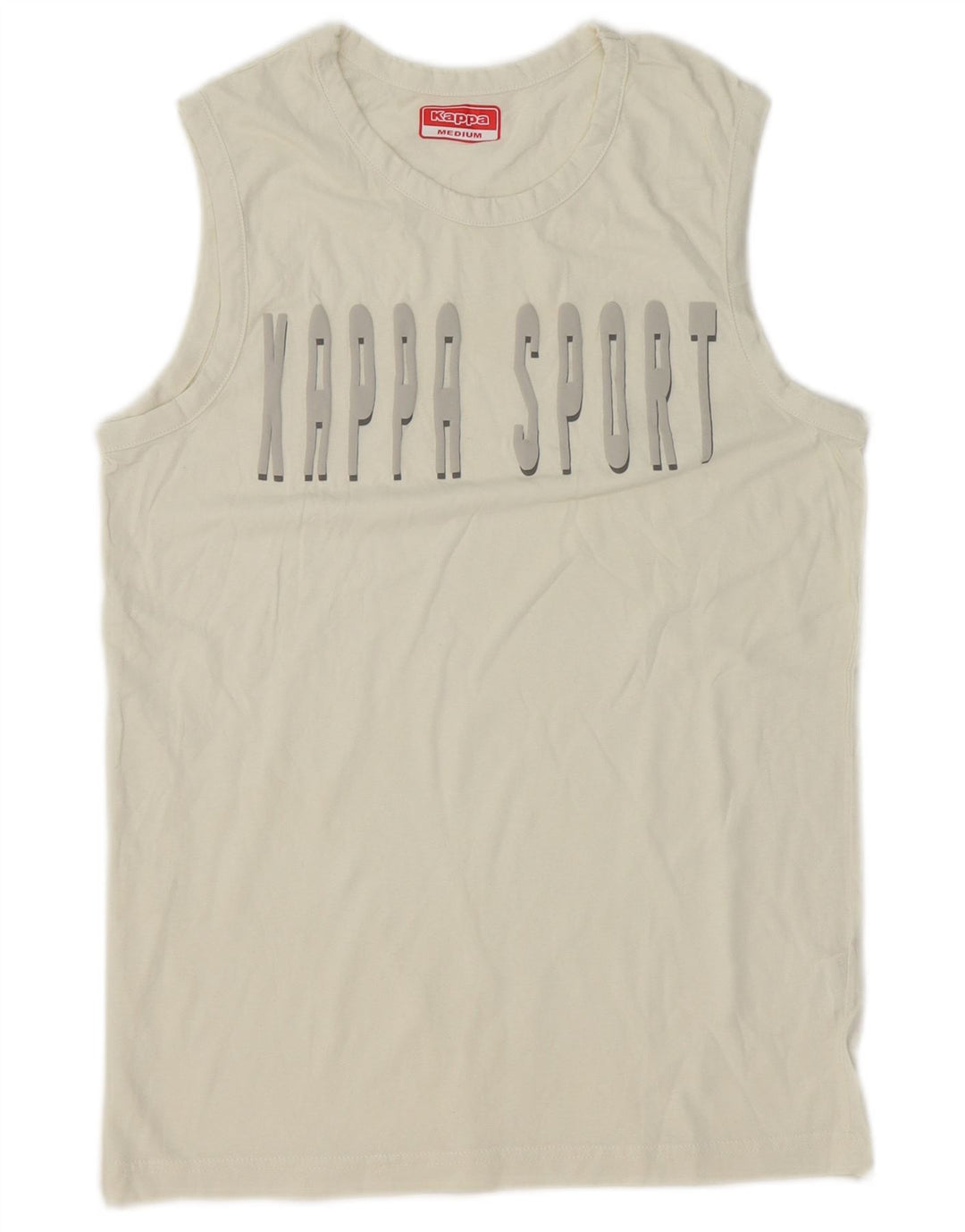 Camiseta gráfica masculina Kappa Top médio algodão branco