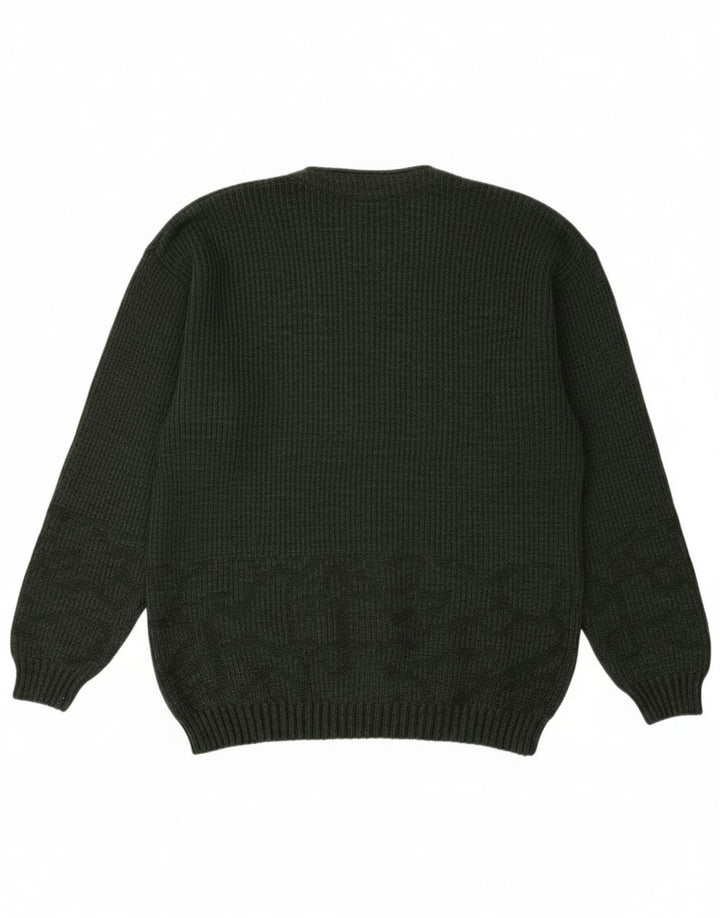 Suéter Cardigan Masculino Vintage Grande Verde