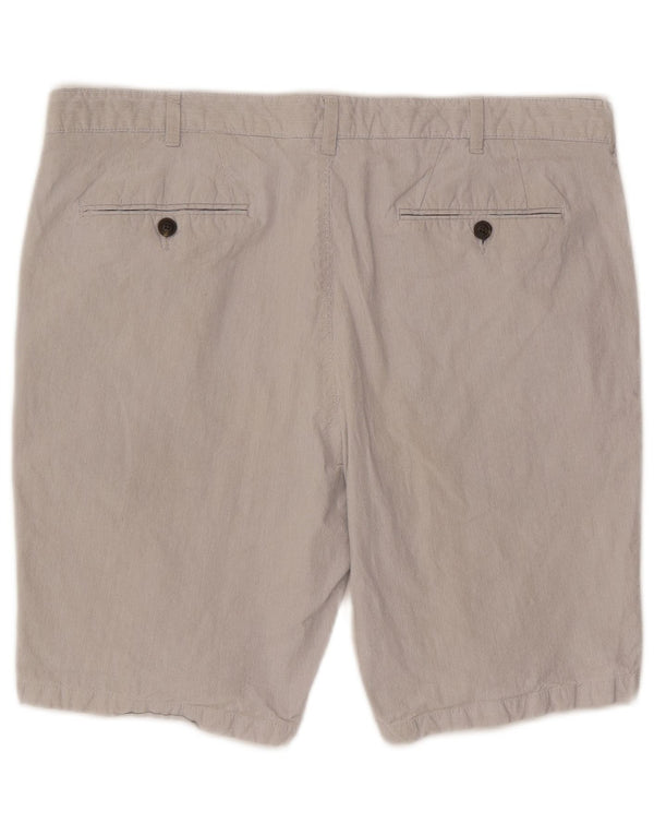 Shorts chino masculino Marks & Spencer W40 XL algodão listrado cinza