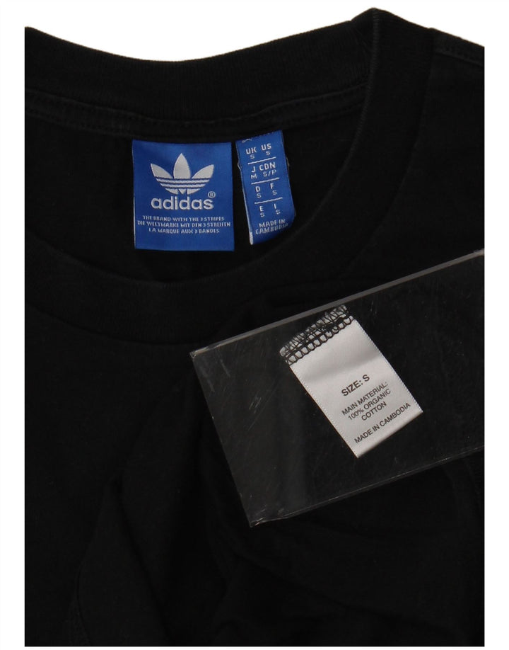 ADIDAS Mens Graphic T-Shirt Top Pequeno Algodão Preto