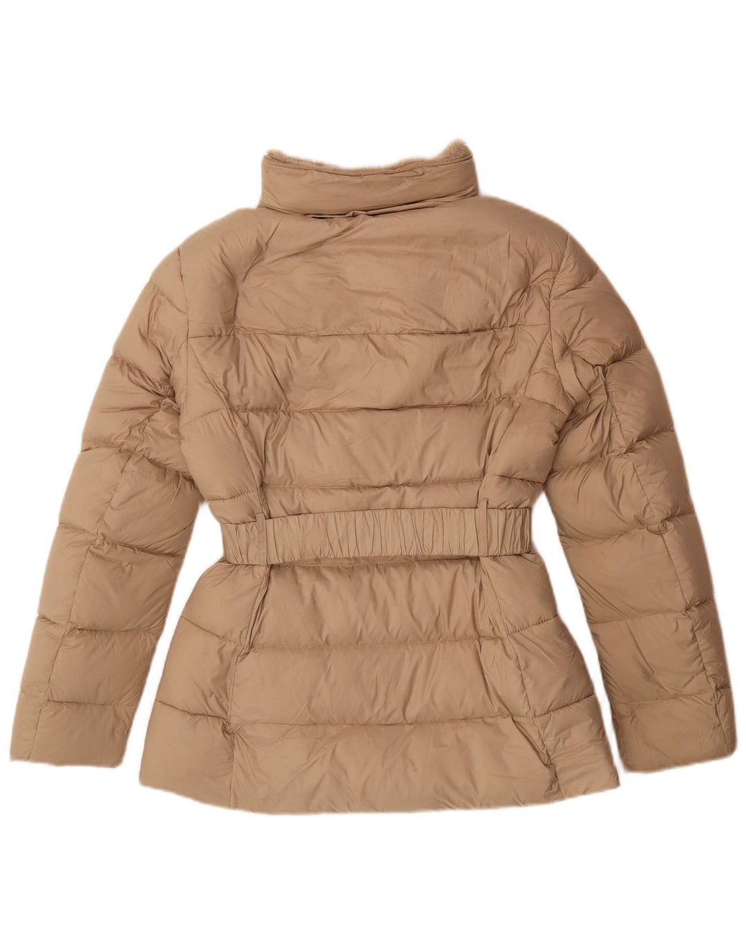 Jaqueta acolchoada feminina Zara UK 10 poliéster bege pequeno