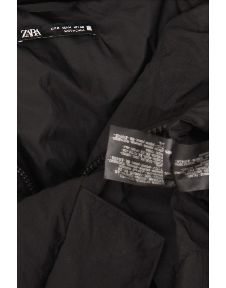Jaqueta acolchoada masculina Zara UK 38 poliamida preta média