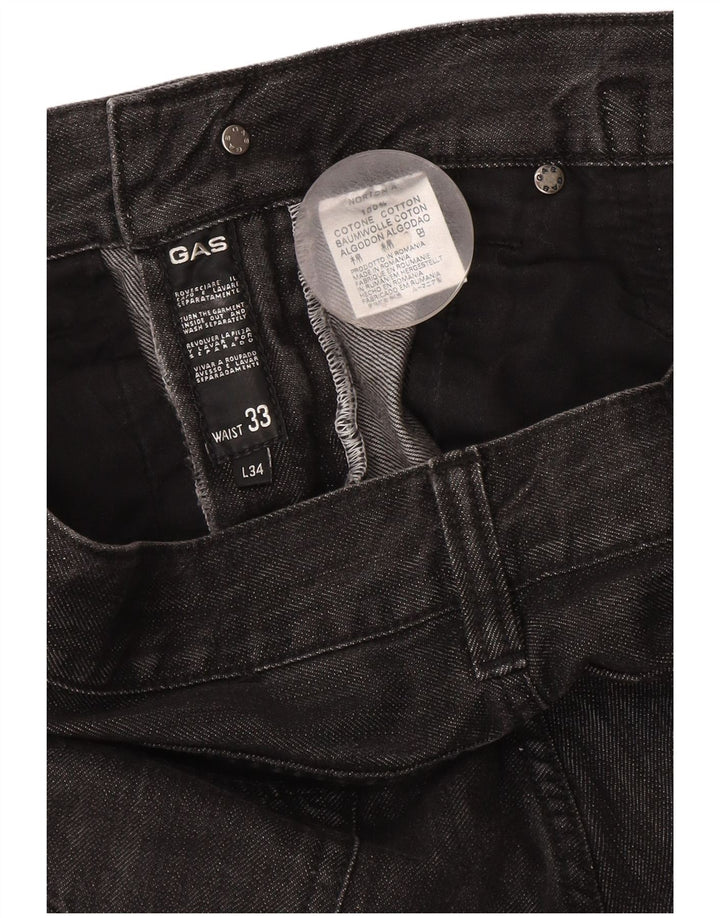 Gas Mens Straight Jeans W33 L34 Cinza Algodão
