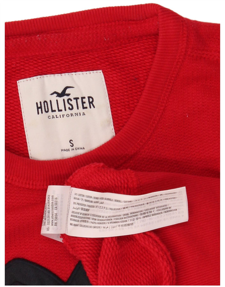 HOLLISTER moletom masculino gráfico jumper pequeno algodão vermelho