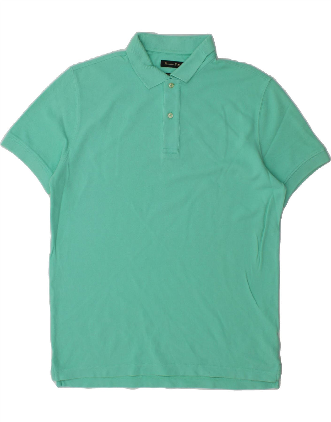 MASSIMO DUTTI Mens Polo Shirt Medium Turquoise Cotton Vintage Massimo Dutti and Second-Hand Massimo Dutti from Messina Hembry 