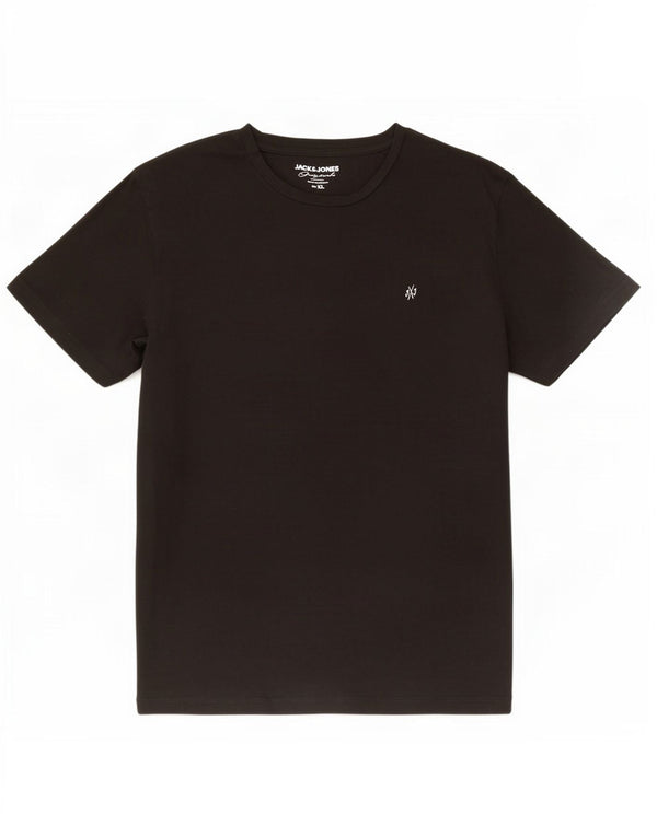 Jack & Jones Mens T-Shirt Top XL Black Cotton