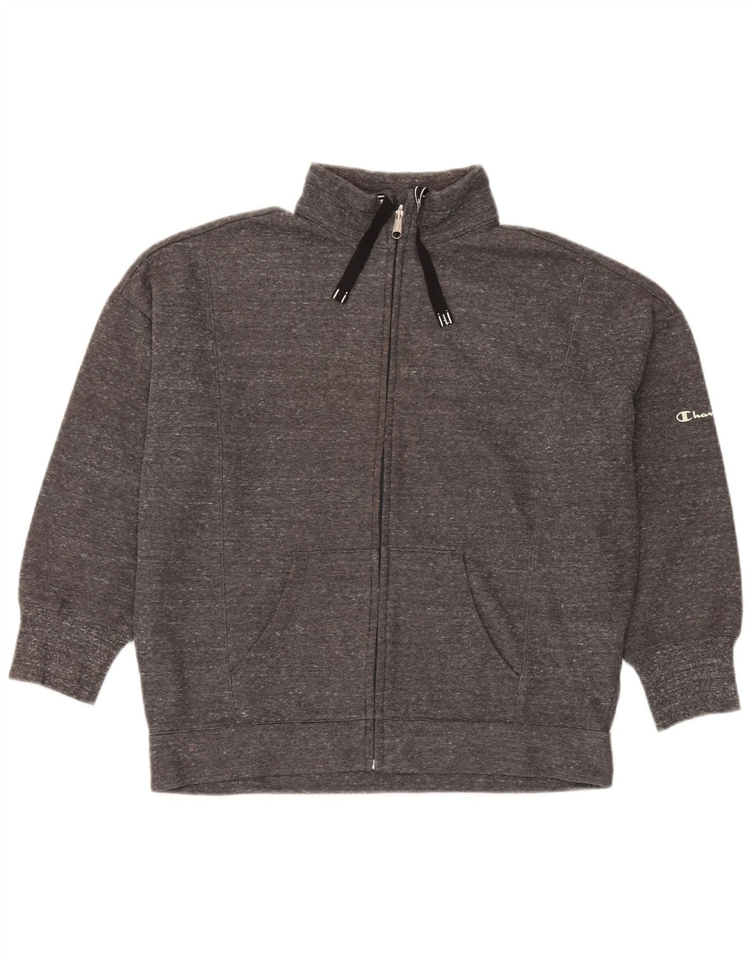 Jaqueta feminina de treino superdimensionada Champion UK 14 cinza médio manchado