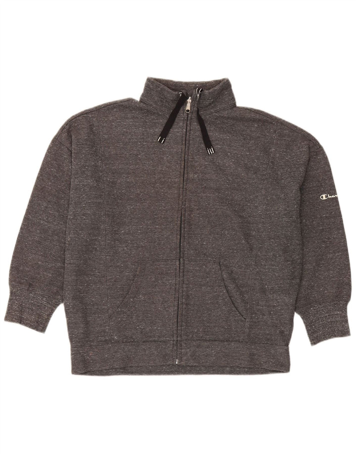 Jaqueta feminina de treino superdimensionada Champion UK 14 cinza médio manchado