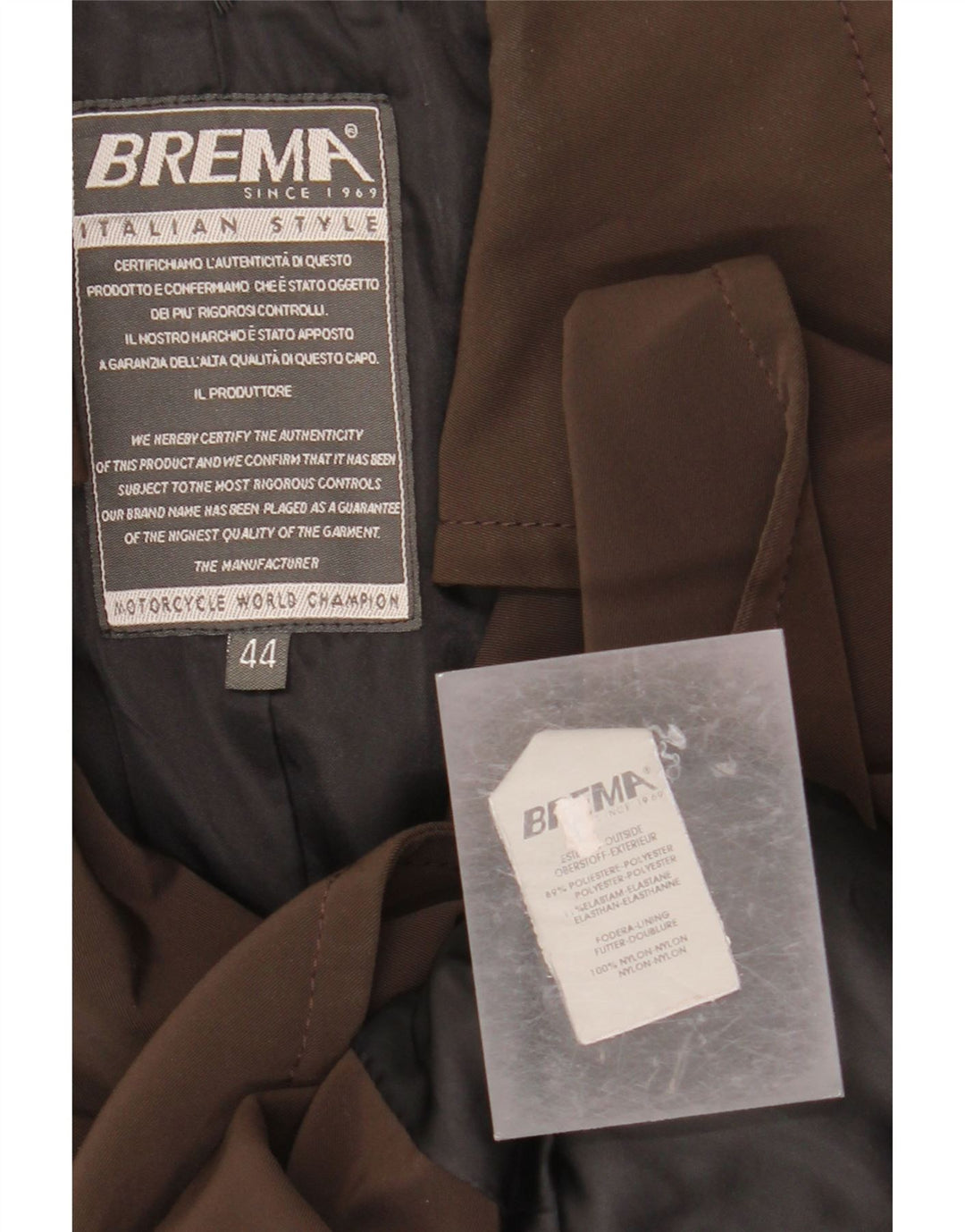 BREMA Trench Coat feminino com trespassado duplo IT 44 poliéster marrom médio