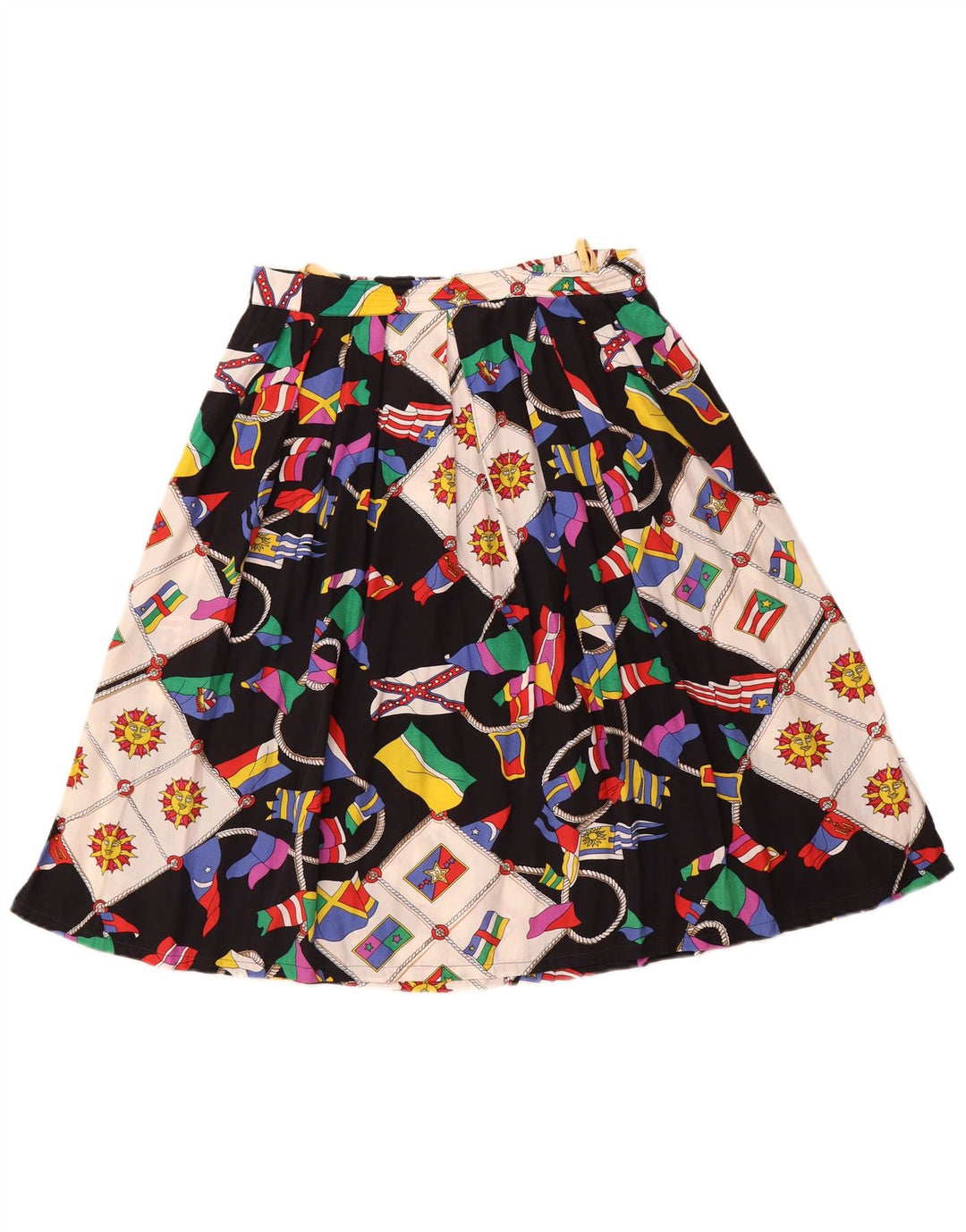 Saia feminina VINTAGE com estampa A-Line IT 42 Médio W30 multicolorido