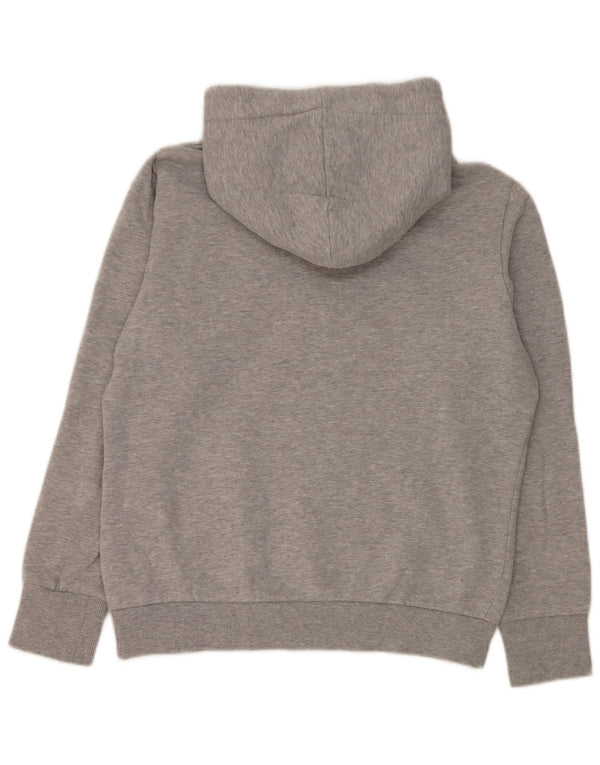 Superdry feminino gráfico moletom com capuz UK 12 algodão cinza médio
