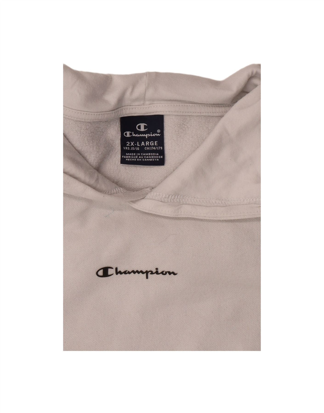 CHAMPION Meninos moletom com capuz 15-16 anos 2XL branco