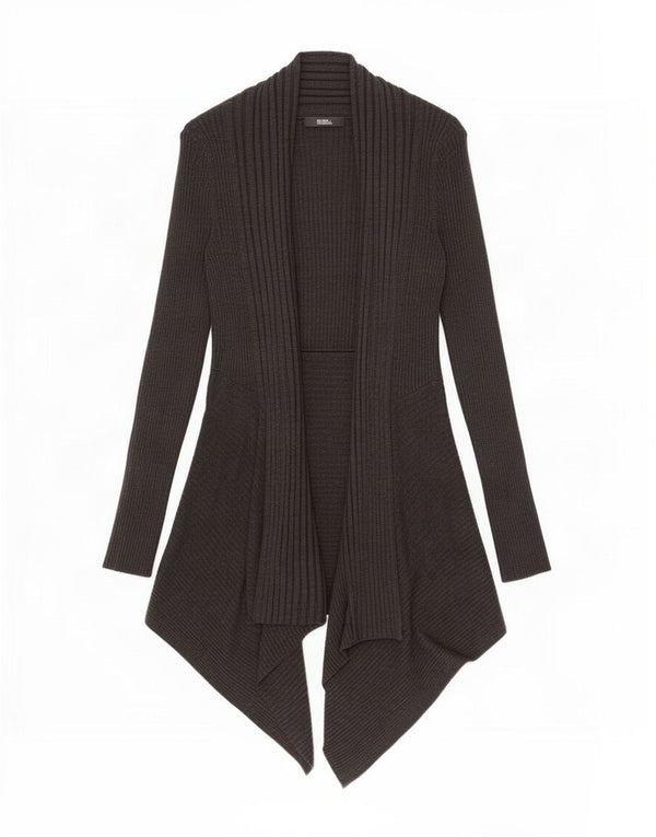 Marks & Spencer Suéter feminino Longline Open Cardigan Reino Unido 8 Pequeno Cinza