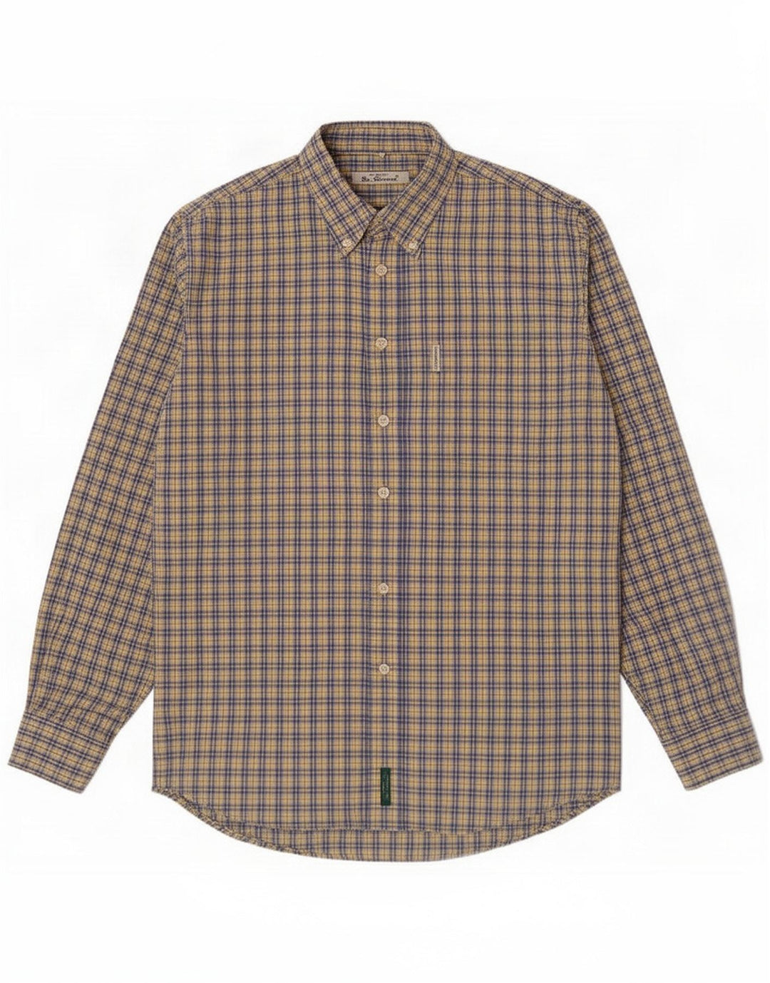 Camisa masculina Ben Sherman grande algodão xadrez azul