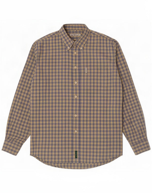 Camisa masculina Ben Sherman grande algodão xadrez azul