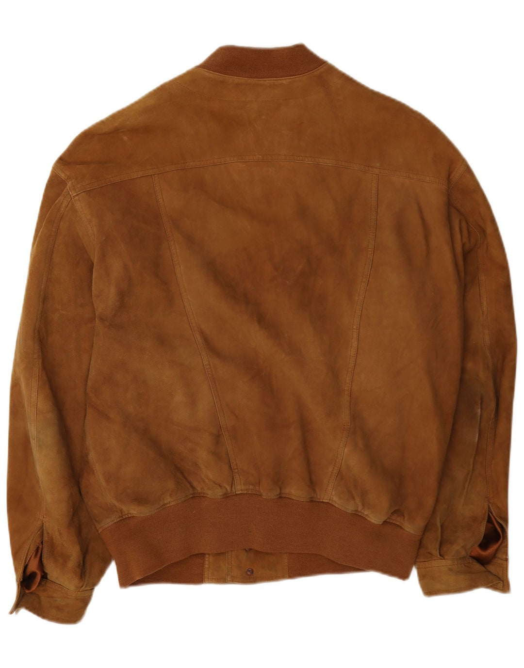 Jaqueta bomber masculina vintage de camurça IT 46 couro bege pequeno