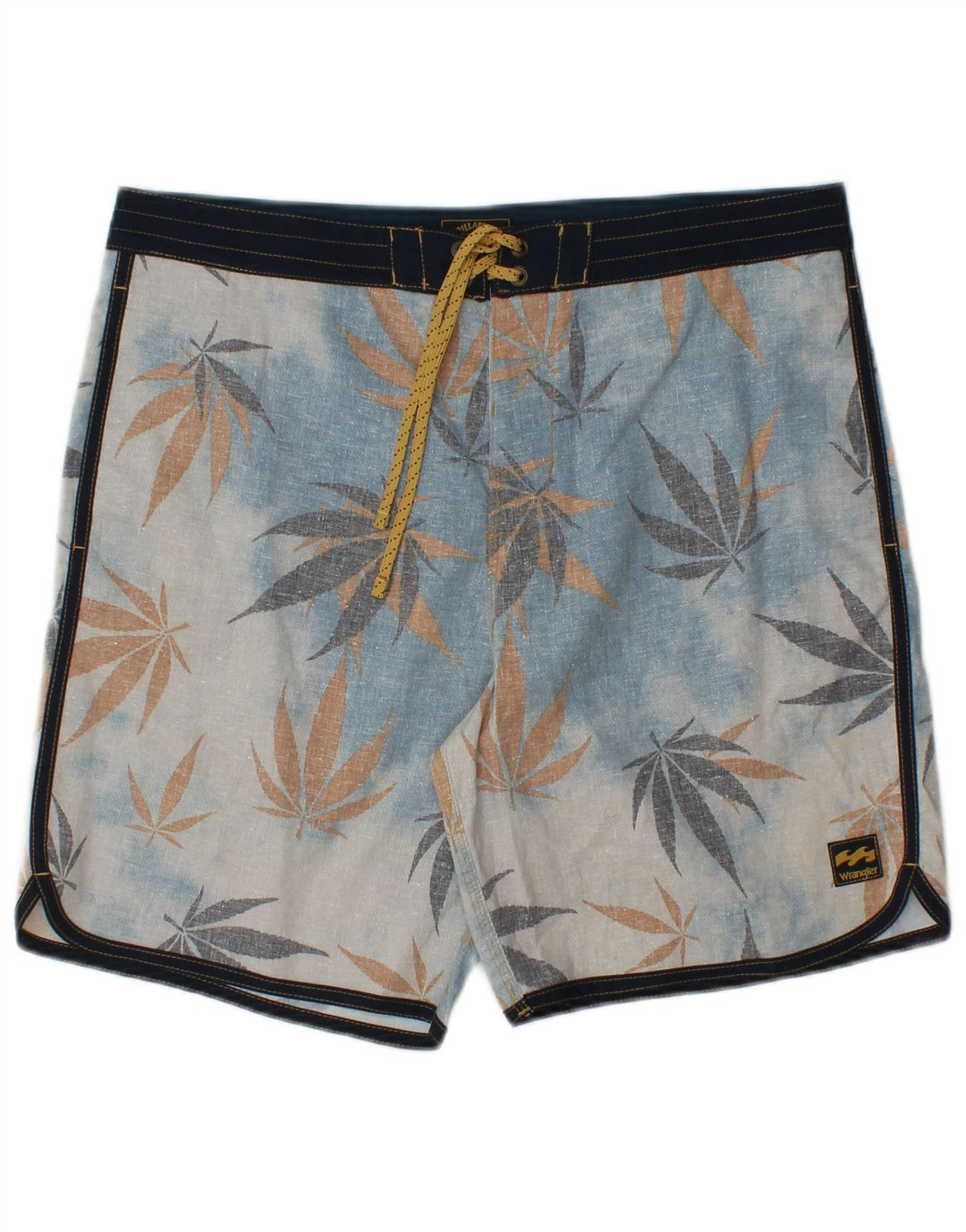 Shorts de natação masculino Wrangler médio azul floral cânhamo