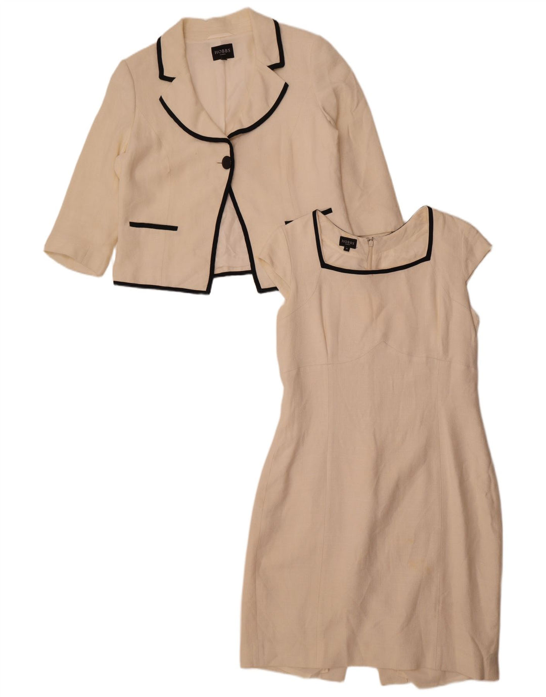 Hobbs feminino manga 3/4 conjunto de 2 peças Reino Unido 16 grande viscose branca