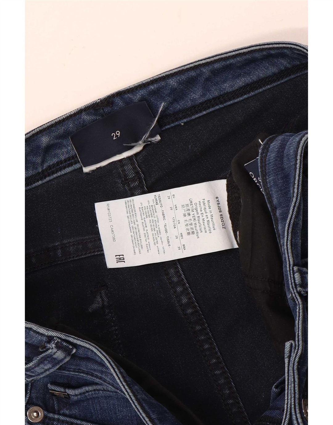 Calça jeans skinny feminina Armani W29 L31 algodão azul