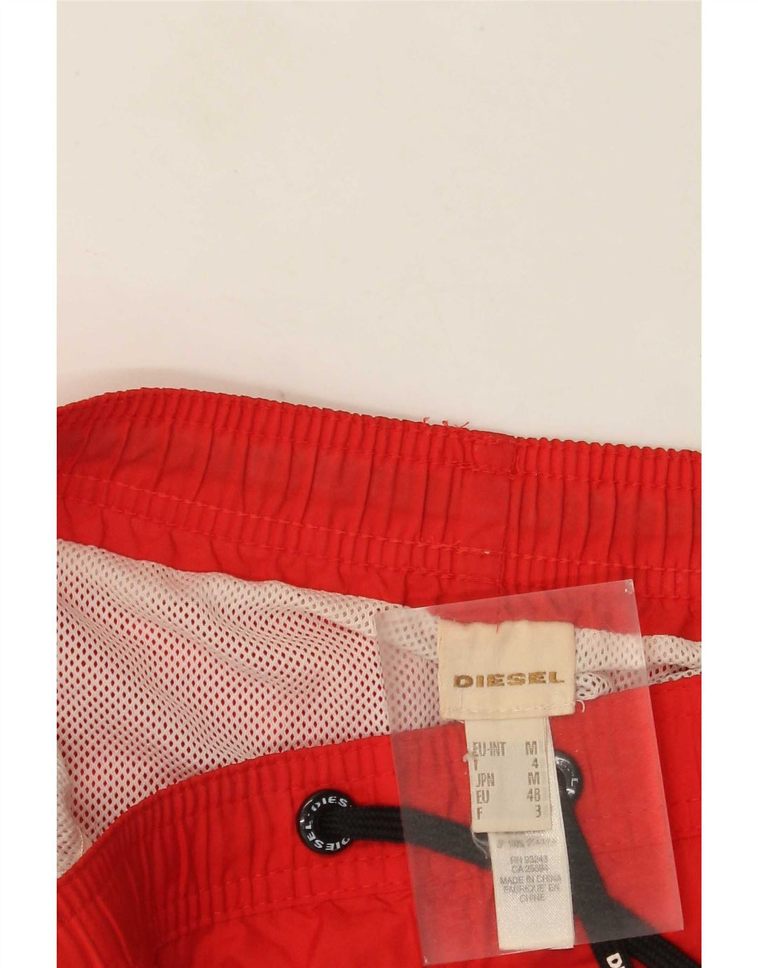 Shorts de natação masculino diesel poliéster vermelho médio