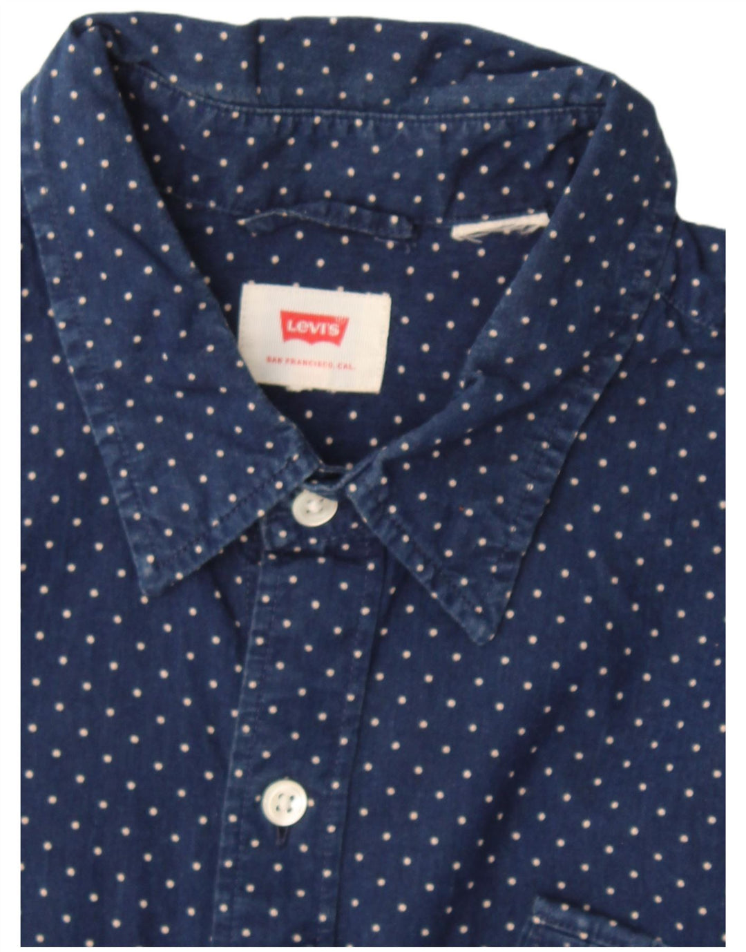 Camisa masculina Levi's pequena azul marinho manchada