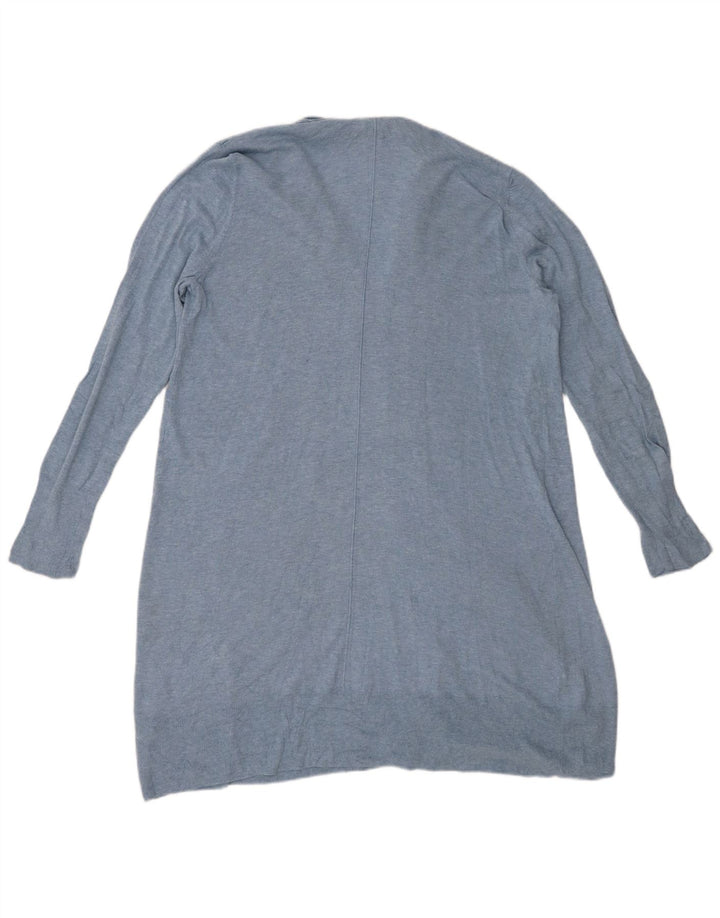 Suéter cardigan aberto com palangre feminino CHAPS Reino Unido 16 grande algodão azul