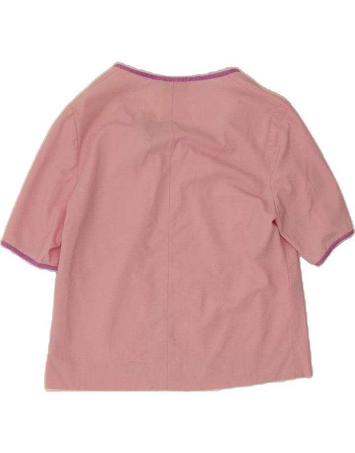 VINTAGE Womens Blouse Top UK 14 Medium Pink Vintage Vintage and Second-Hand Vintage from Messina Hembry 