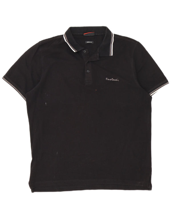 Camisa polo masculina regular Pierre Cardin XL algodão preto