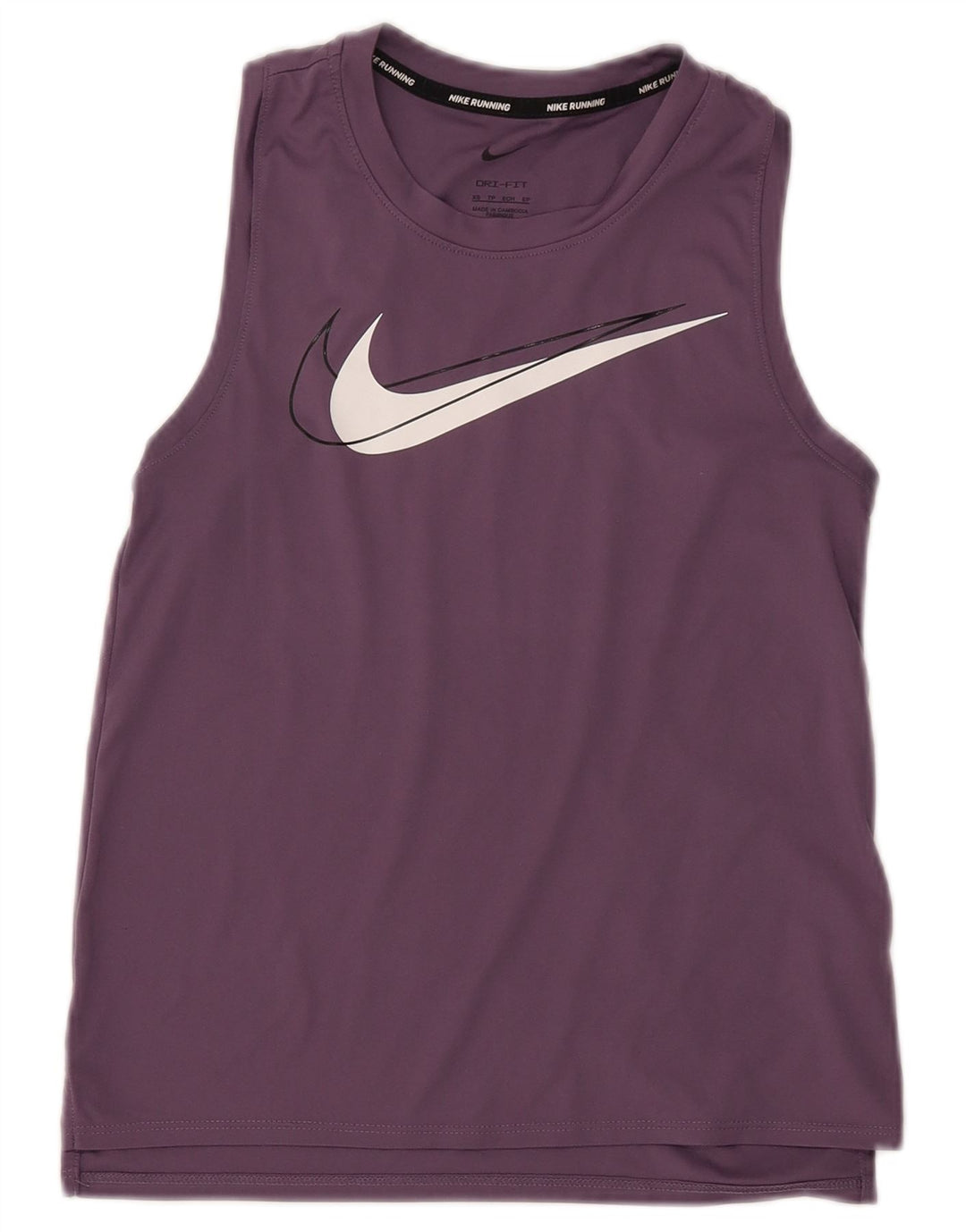 NIKE Womens Dri Fit Graphic Vest Top UK 6 XS Roxo Poliéster