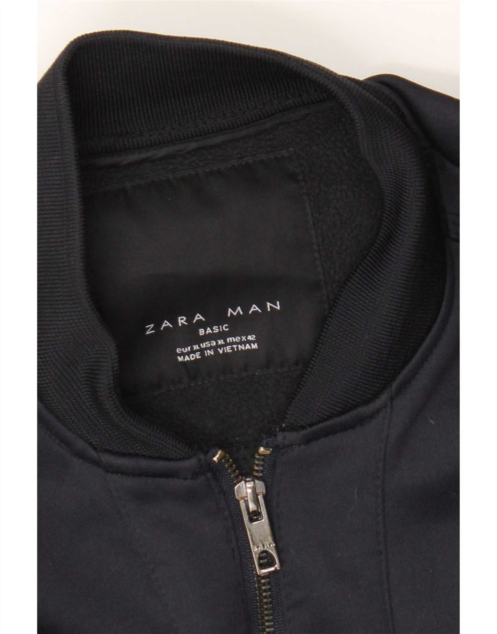 Jaqueta bomber masculina Zara Reino Unido 42 XL azul marinho