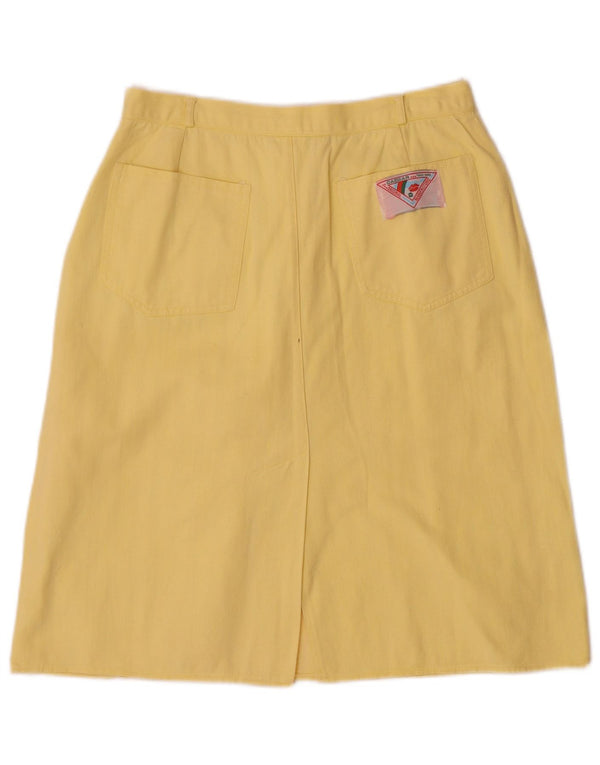 Saia feminina Caesar de cintura alta em linha A IT 46 grande W26 algodão amarelo