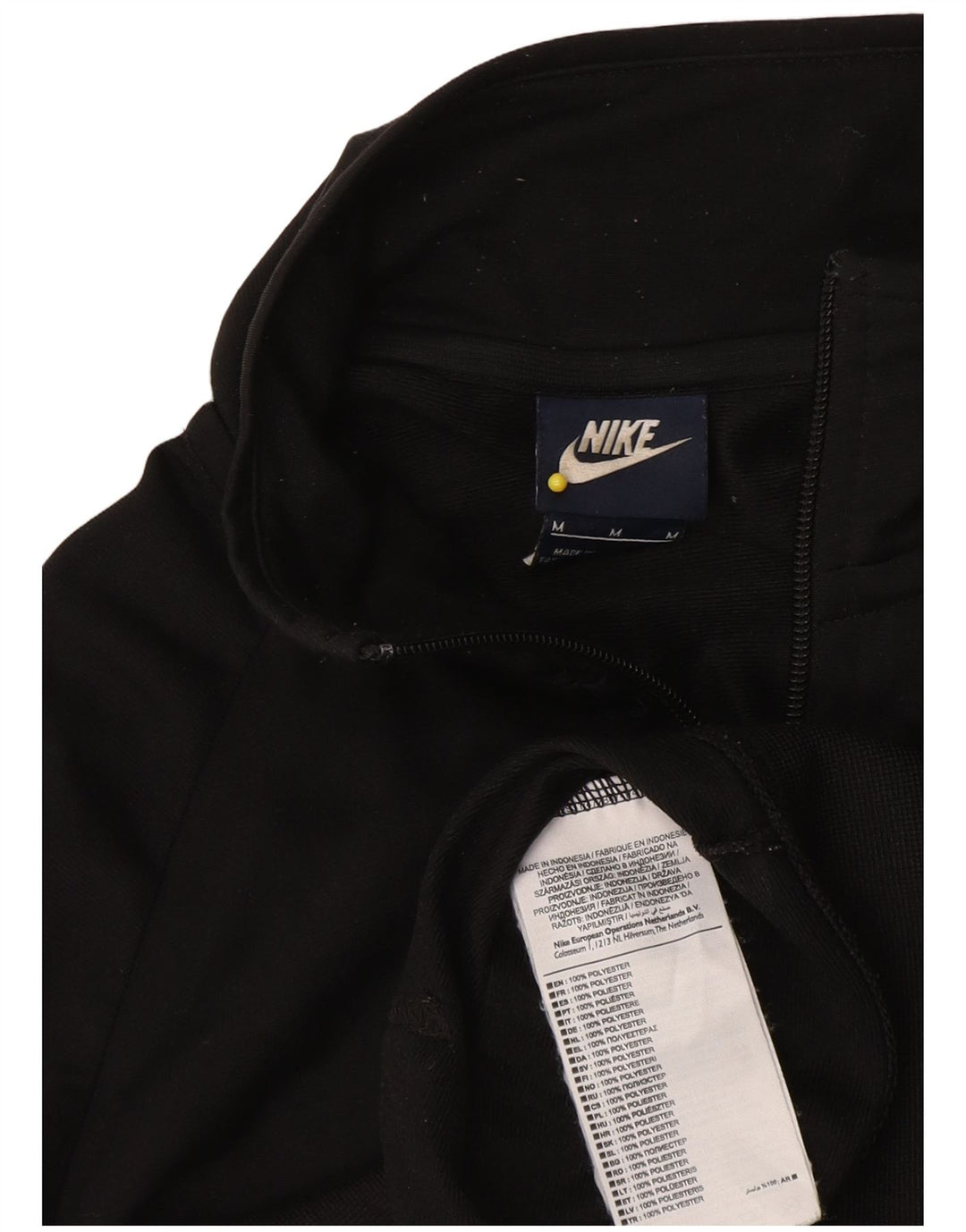 Nike Womens Tracksuit Top Jacket UK 14 Medium Black Colourblock Poliéster