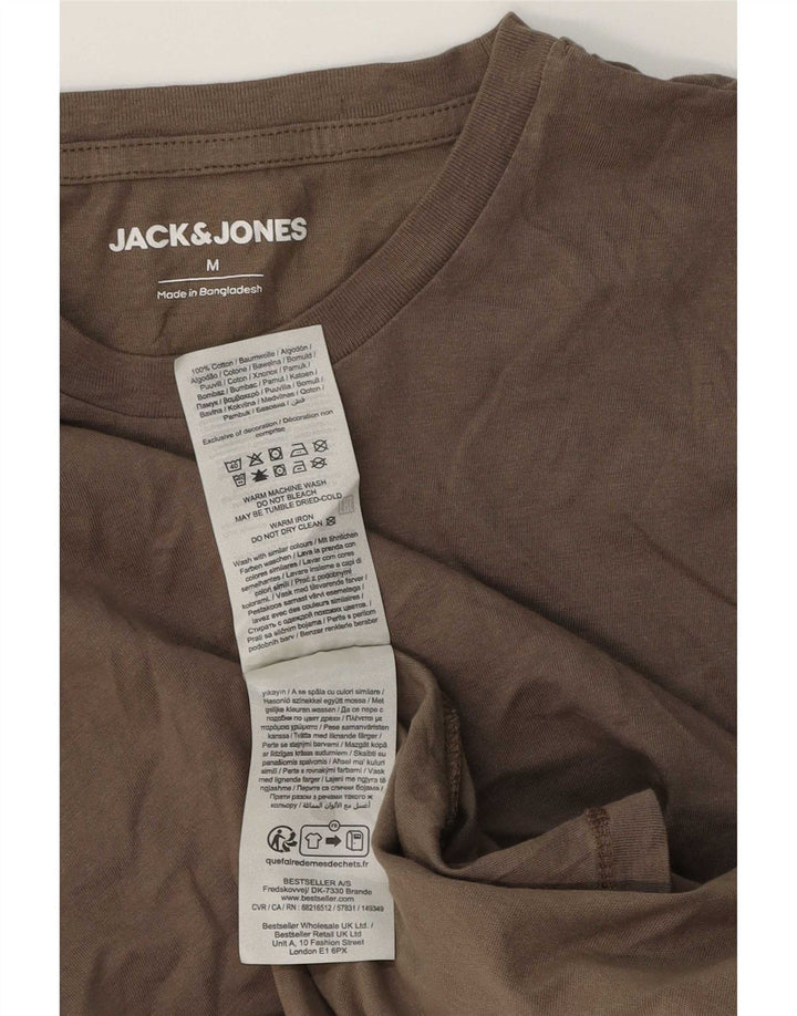 Camiseta masculina Jack & Jones de algodão marrom médio