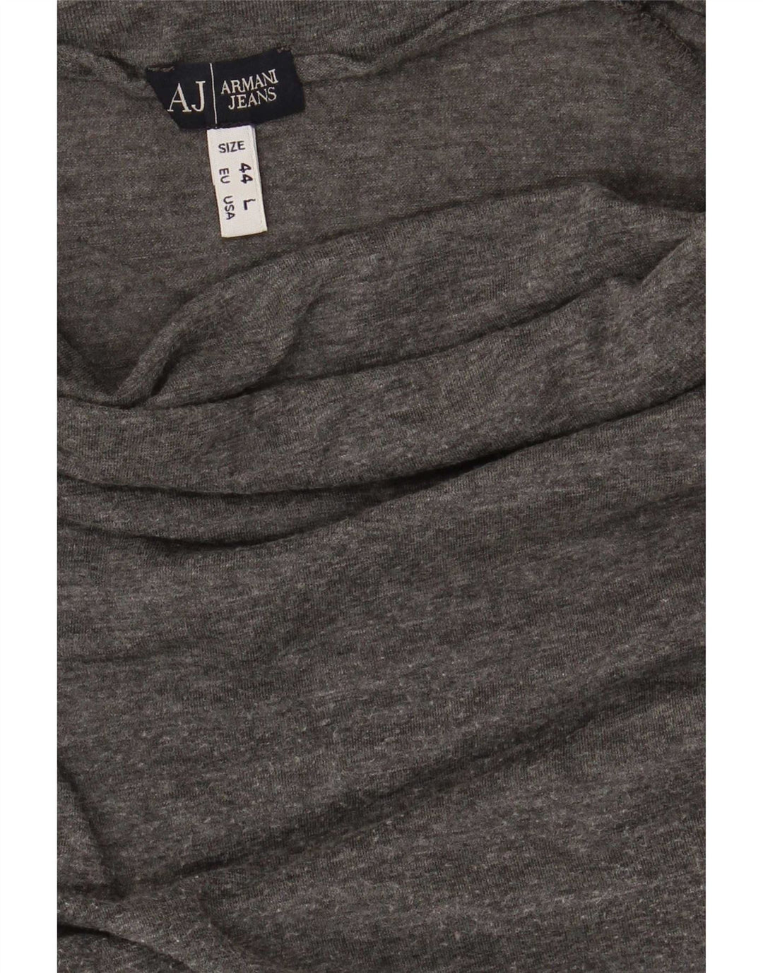 Top feminino Armani Jeans manga comprida EU 44 XL cinza algodão