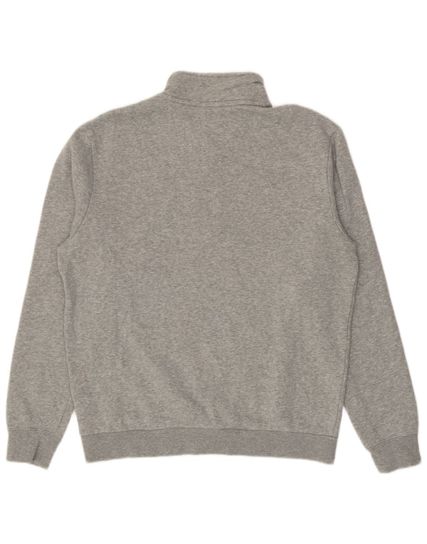 Moletom masculino Nike com zíper e gola alta em algodão cinza médio