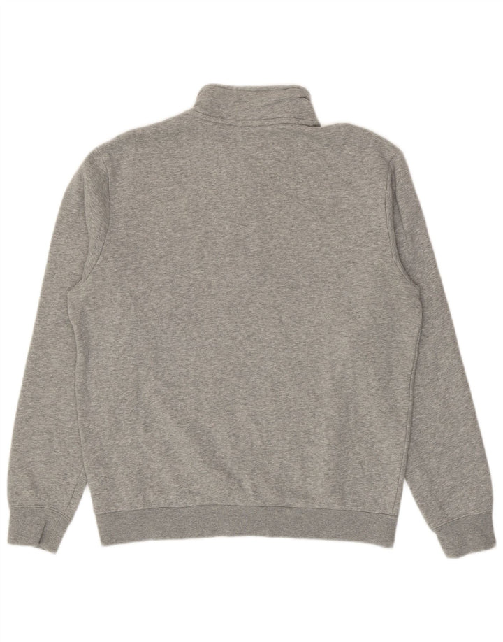 Moletom masculino Nike com zíper e gola alta em algodão cinza médio