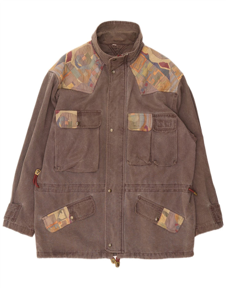 Jaqueta utilitária masculina SALEWA UK 42 XL cinza colorblock algodão