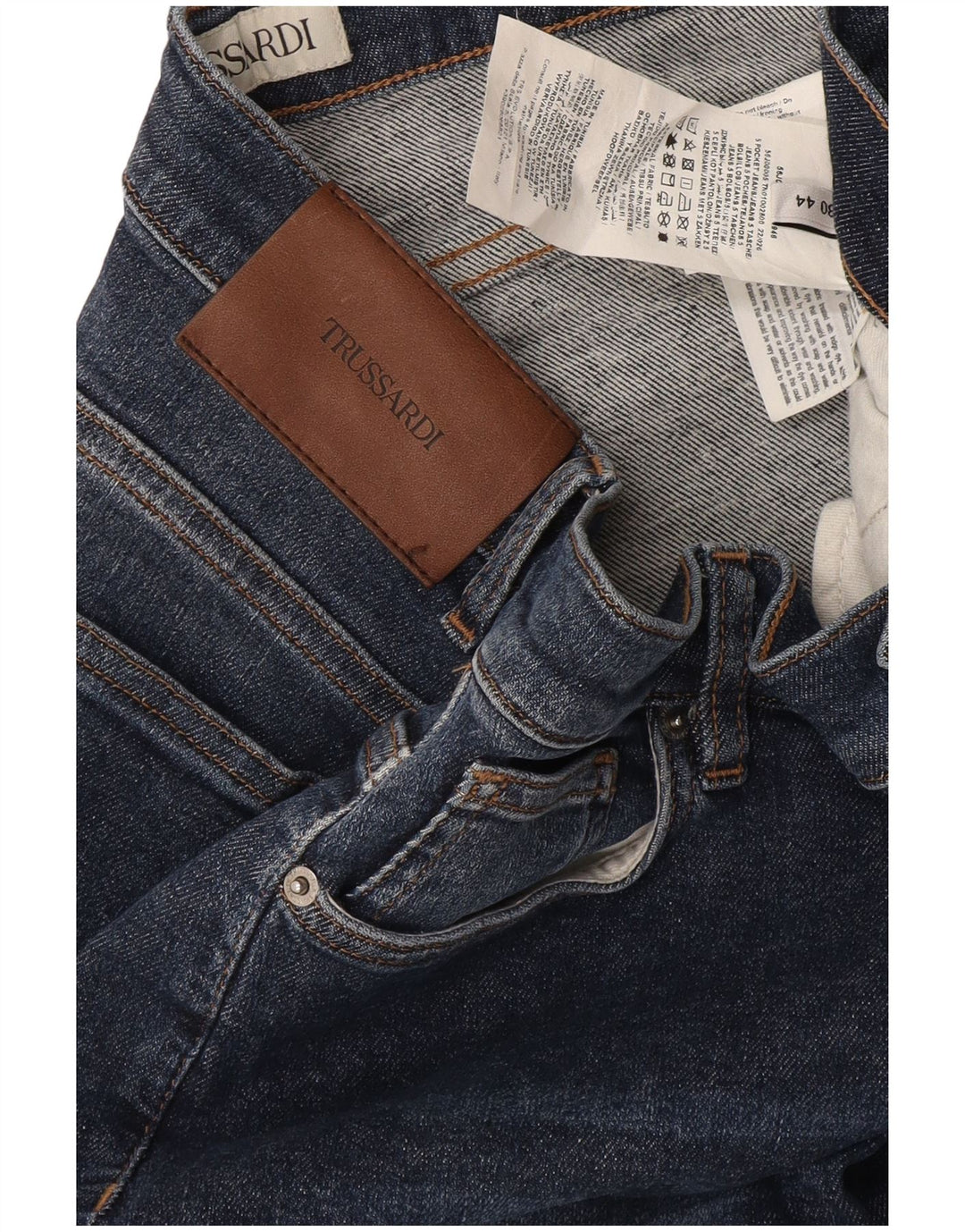 Trussardi Jeans Slim Feminino IT 44 Médio W30 L32 Azul Marinho Algodão