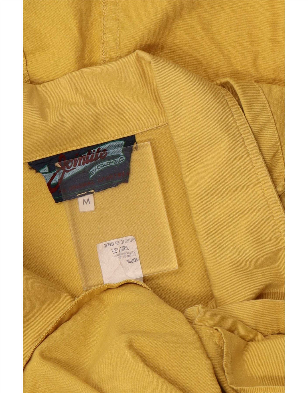 Jaqueta utilitária masculina com capuz Colombus UK 38 algodão amarelo médio