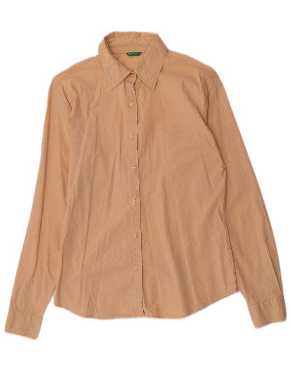 Camisa feminina Benetton UK 12 médio bege